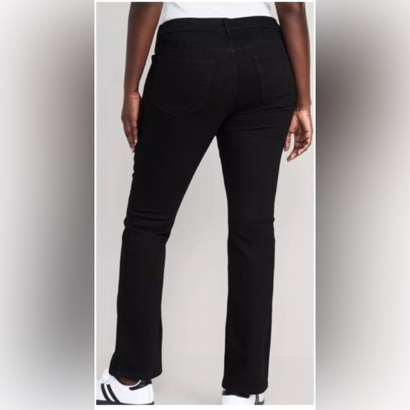 Old Navy Women's Mid Rise Kicker Boot Cut Black Jeans - Picture 2 of 8